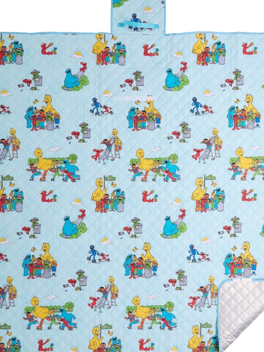 SESAME STREET Vintage Scenes Outdoor Family Picnic Mat - 79x79" (For Kids)